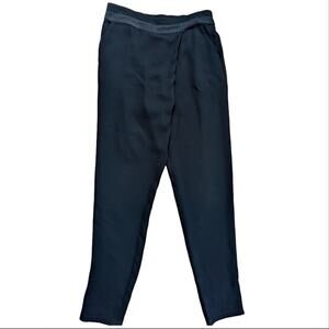 Paula Ryan Designer Artsy Modern CrossOver Waist Leg Black Ankle Dress Pants